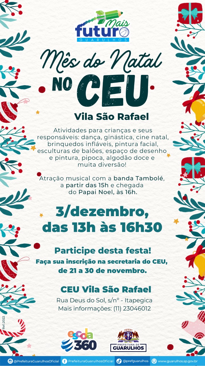 MÊS DO NATAL no CEU | Prefeitura de Guarulhos